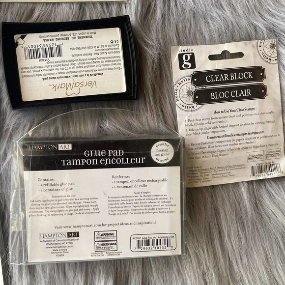 Martha Stewart STAMP AROUND THE PAGE Set Craft Bundle Clear Block Stamp Pad Art - Picture 9 of 12